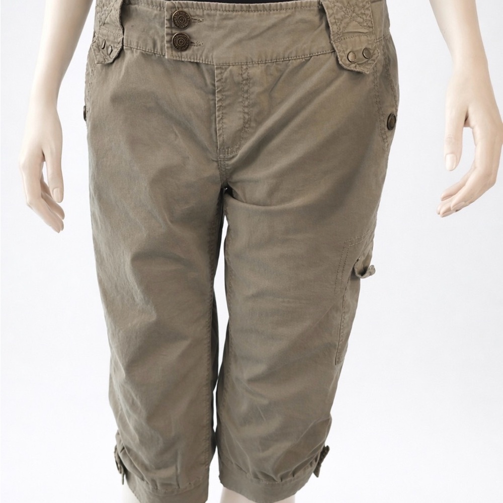 Casual Brown Cargo Capris